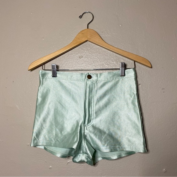 American Apparel y2k Mint Green Disco Shorts Size Large - Picture 2 of 7